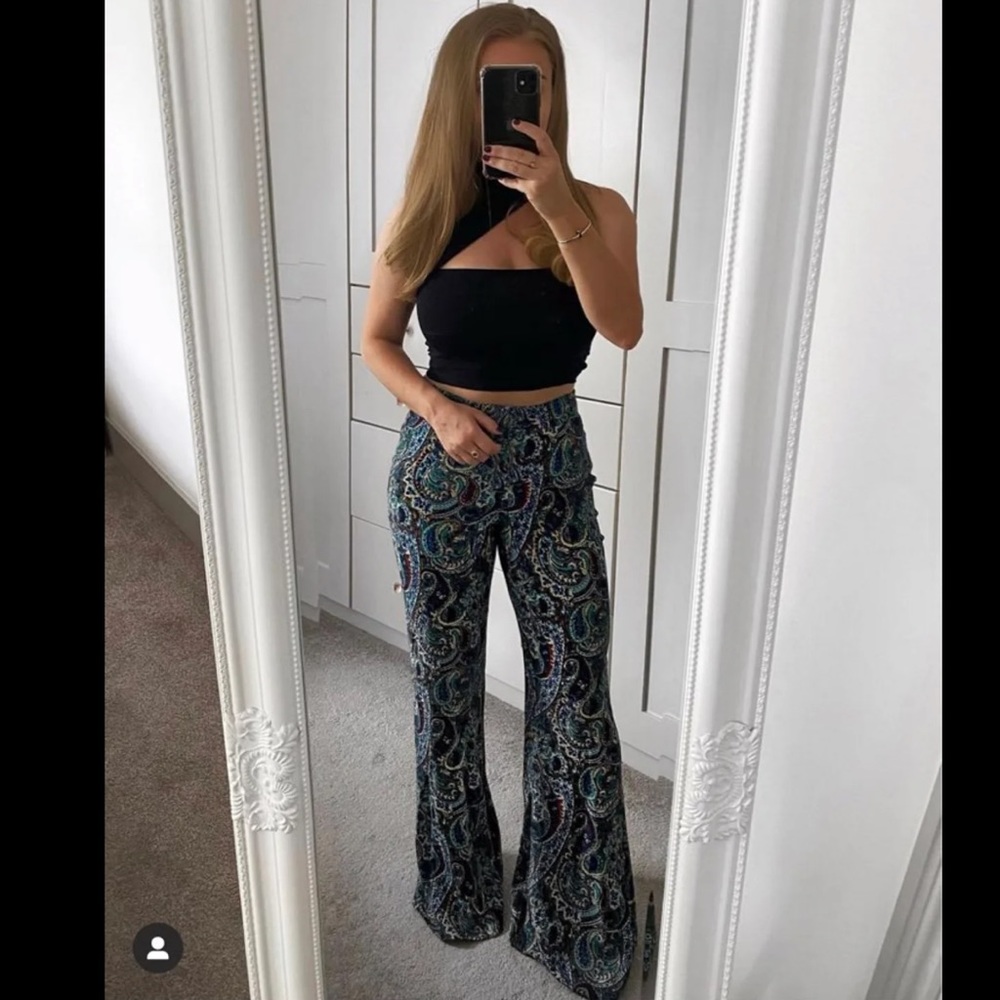 NWT ZARA Paisley Flare Pants